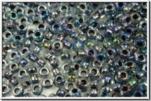 PR-11-58549, PRECIOSA Rocailles, 11/0, crystal, trans., black-ld., AB, 20g