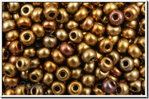 PR-11-01610, PRECIOSA Rocailles, 11/0, gold, met., iris., satin, 20g