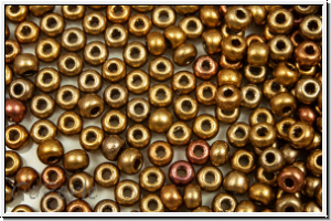PR-11-01610, PRECIOSA Rocailles, 11/0, gold, met., iris., satin, 20g