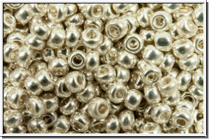 PR-11-18503, PRECIOSA Rocailles, 11/0, crystal, trans., terra metallic silver, 20g