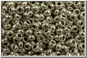PR-11-18542, PRECIOSA Rocailles, 11/0, crystal, trans., terra metallic dk. silver, 20g