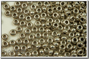 PR-11-18542, PRECIOSA Rocailles, 11/0, crystal, trans., terra metallic dk. silver, 20g