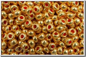 PR-11-18581, PRECIOSA Rocailles, 11/0, crystal, trans., terra metallic gold, 20g