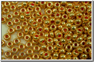 PR-11-18581, PRECIOSA Rocailles, 11/0, crystal, trans., terra metallic gold, 20g