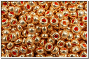 PR-11-18583, PRECIOSA Rocailles, 11/0, crystal, trans., terra metallic dk. gold, 20g