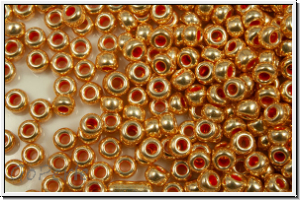 PR-11-18583, PRECIOSA Rocailles, 11/0, crystal, trans., terra metallic dk. gold, 20g