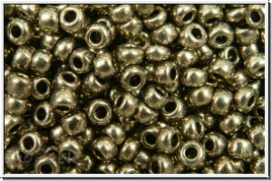 PR-11-18549, PRECIOSA Rocailles, 11/0, crystal, trans., terra metallic chrome, 20g
