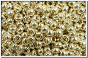 PR-11-18303, PRECIOSA Rocailles, 11/0, crystal, trans., metallic silver, 20g