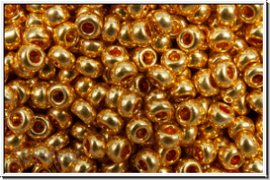 PR-11-18304, PRECIOSA Rocailles, 11/0, crystal, trans., metallic gold, 20g
