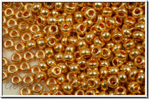 PR-11-18304, PRECIOSA Rocailles, 11/0, crystal, trans., metallic gold, 20g