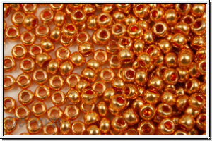PR-11-18389, PRECIOSA Rocailles, 11/0, crystal, trans., metallic dk. gold, 20g
