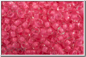 PR-11-08777, PRECIOSA Rocailles, 11/0, crystal, trans., neon pink-ld., 20g