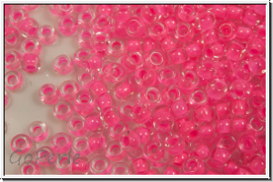 PR-11-08777, PRECIOSA Rocailles, 11/0, crystal, trans., neon pink-ld., 20g