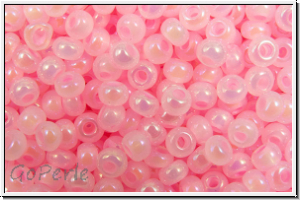 PR-11-57573, PRECIOSA Rocailles, 11/0, pink, ceylon, AB, 20g
