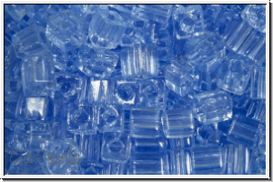 SB-03-0159l, MIYUKI Squares, 3mm, blue, cornflower, lt., trans., 10g