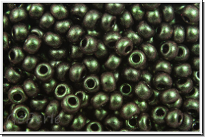 b�hm. Rocailles, 11/0, black, op., olivine, met. antique, 10g