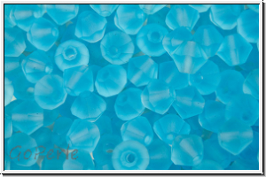 Preciosa� Bicone, 4mm, aqua bohemica, trans., matt, 50 Stk.