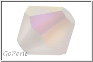 Preciosa� Bicone, 4mm, crystal, trans., matte, AB, 50 Stk.
