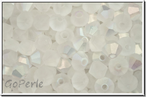 Preciosa� Bicone, 4mm, crystal, trans., matte, AB, 50 Stk.