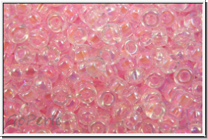 RR-11-0266, MIYUKI Rocailles, 11/0, crystal, trans., pink-ld., AB, 10g