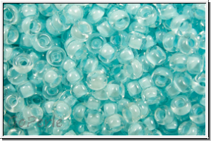 RR-11-0220, MIYUKI Rocailles, 11/0, crystal, trans., ice blue-ld., luster, 10g