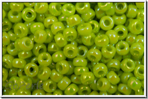 RR-11-0479, MIYUKI Rocailles, 11/0, green, lime, op., AB, 10g