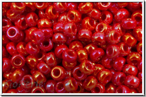 RR-11-0476, MIYUKI Rocailles, 11/0, red, op., AB, 10g