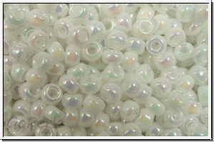 RR-11-0471, MIYUKI Rocailles, 11/0, white, op., AB, 10g