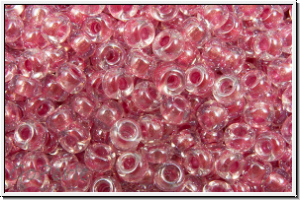 RR-11-1524, MIYUKI Rocailles, 11/0, crystal, trans., met. mauve-ld., 10g