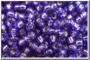 RR-11-1347, MIYUKI Rocailles, 11/0, tanzanite (dyed), trans., silver-ld., 10g