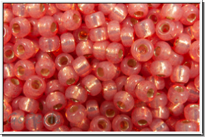 RR-11-0678, MIYUKI Rocailles, 11/0, pink (dyed), opal, silver-ld., 10g