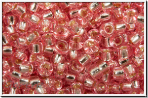 RR-11-1349, MIYUKI Rocailles, 11/0, rose (dyed), trans., silver-ld., 10g