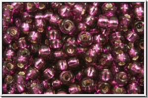 RR-11-1342, MIYUKI Rocailles, 11/0, burgundy (dyed), trans., silver-ld., 10g
