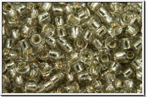 RR-11-2433, MIYUKI Rocailles, 11/0, smoke, trans., silver-ld., 10g