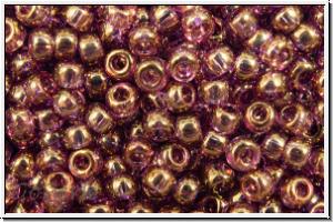 RR-11-2448, MIYUKI Rocailles, 11/0, amethyst, trans., gold luster, 10g