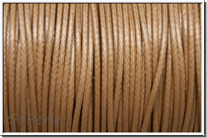 Polyesterkordel, gewachst, 1mm, beige, Preis/m