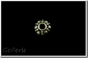 Silberperle "Dotted Ring", 3x6mm, antiksilberfb., 925er Silber, 1 Stk.