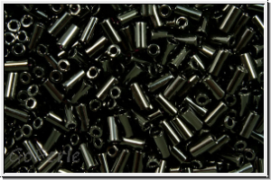MBU-1-0401, MIYUKI Bugles, Nr. 1 (3mm), black, op., 10 g