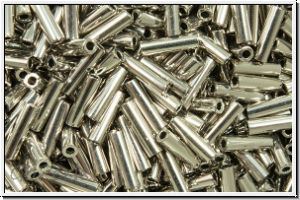 MBU-2-0194, MIYUKI Bugles, Nr. 2 (6mm), palladium plated, met., 1g (Kleinere Menge!)