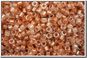 DB0988, MIYUKI Delica, 11/0, crystal, trans., spkl. vintage rose-ld., 5g