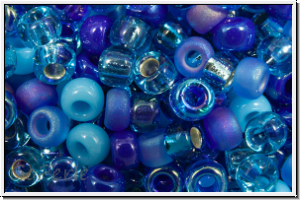 RR-08-Mix-b02, MIYUKI Rocailles, 08/0, Mix "Blue Tones", 10g