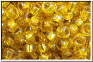 RR-08-1006, MIYUKI Rocailles, 08/0, yellow, trans., silver-ld., AB, 10g