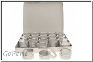 Aufbewahrungsbox mit 20 D�schen, Aluminium, 1 Stk.