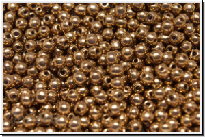 b�hm. Glasperle, rund, 3mm, goldbronze, met., 50 Stk.