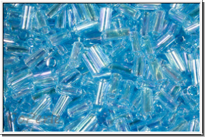 MBU-1-0260, MIYUKI Bugles, Nr. 1 (3mm), aqua, trans., AB, 10 g
