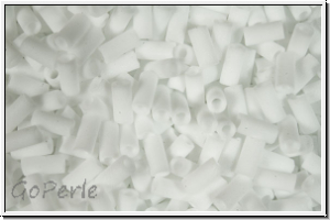 MBU-1-0402f, MIYUKI Bugles, Nr. 1 (3mm), white, op., matte, 10 g