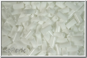 MBU-1-0402, MIYUKI Bugles, Nr. 1 (3mm), white, op., 10 g