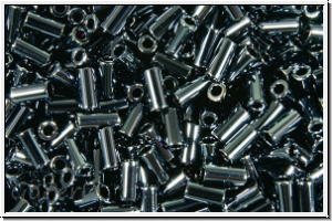 MBU-1-0451, MIYUKI Bugles, Nr. 1 (3mm), hematite, met., 10 g