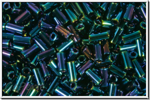MBU-1-0452, MIYUKI Bugles, Nr. 1 (3mm), blue, midnight, met., iris., 10 g