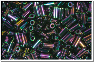MBU-1-0454, MIYUKI Bugles, Nr. 1 (3mm), purple, met., iris., 10 g